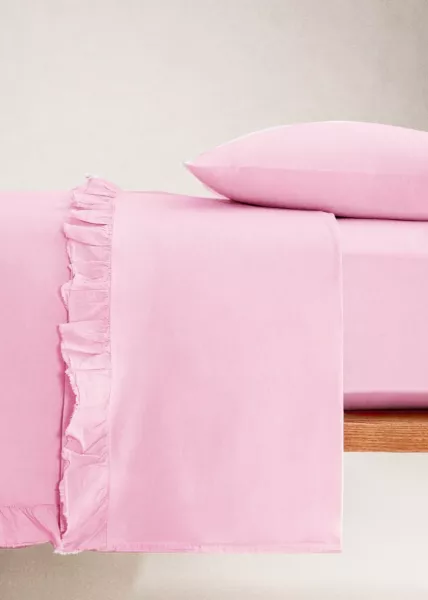 Простыня из вареного хлопка, 240х260 (евро), розовый, Astrea