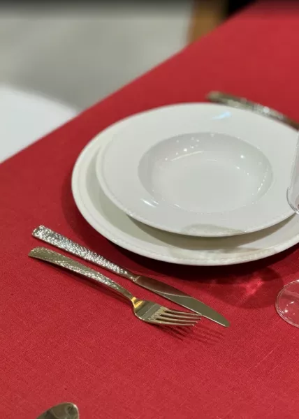 Дорожка из натурального льна 50х160 см, красная фото №4