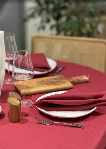 Набор из 2-х салфеток 45x45 см из натурального льна, красный фото №2