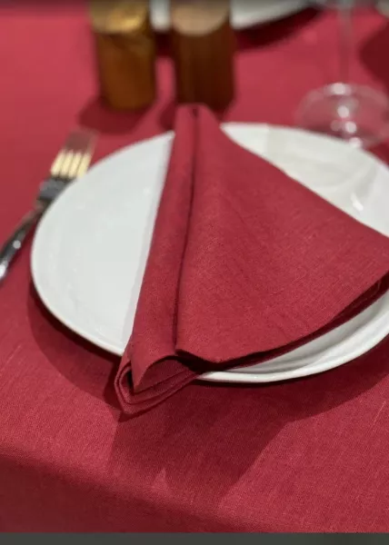 Набор из 2-х салфеток 45x45 см из натурального льна, красный фото №1