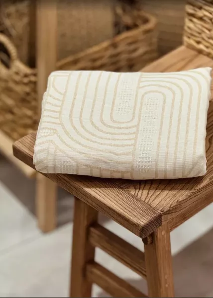 Плед декоративный Cotton, 220х240, хлопок, бежевый фото №5