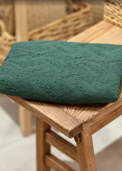 Плед декоративный Triangle, 130х180, 80% хлопок, 20% ПЭ, изумрудный фото №4