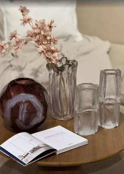 Ваза стеклянная Tessera высокая 12х9х30 см фото №4