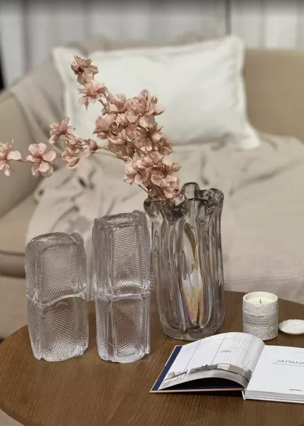 Ваза стеклянная Tessera средняя 13х11х25 см фото №2