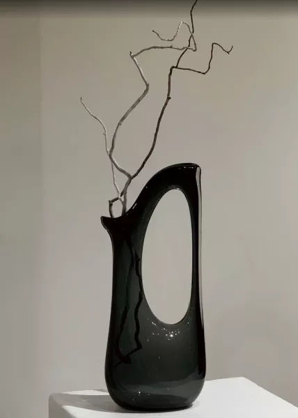 Ваза стеклянная Doro серая 25х14х53 см фото №1