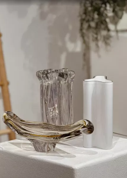 Ваза фигурная из стекла Komo большая 47х16,5х14 см фото №3