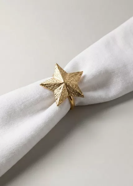 Набор из 2 колец для салфеток Star, золотое фото №1