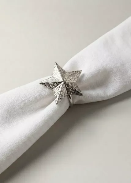 Набор из 2 колец для салфеток Star, серебряное. фото №1