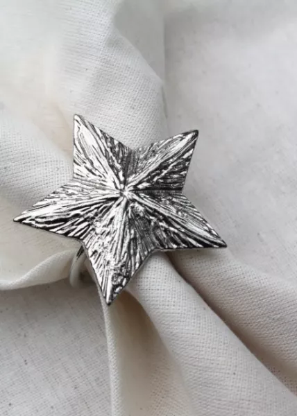 Набор из 2 колец для салфеток Star, серебряное.