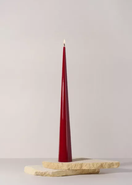 Свеча коническая 36 см, Бордовый