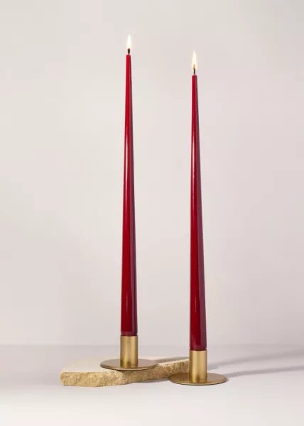 Набор конических свечей 42 см, Бордовый