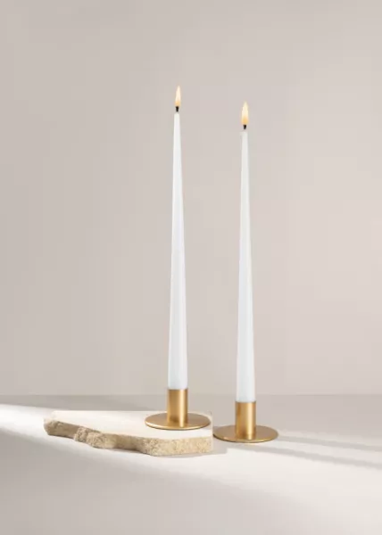 Набор конических свечей 35 см, Белый