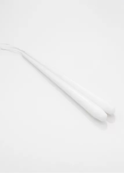 Набор конических свечей 42 см, Белый фото №2