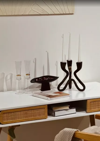 Подсвечник Elysia 22х24 см, бронзовый фото №2