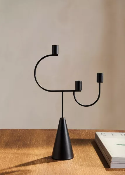 Подсвечник из металла Newel 26х10х39 см, черный фото №1