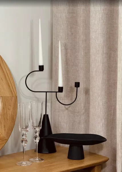 Подсвечник из металла Newel 26х10х39 см, черный