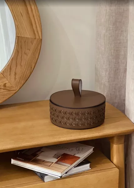 Корзина для хранения с ручкой Ivand 20x19 см, коричневый фото №2