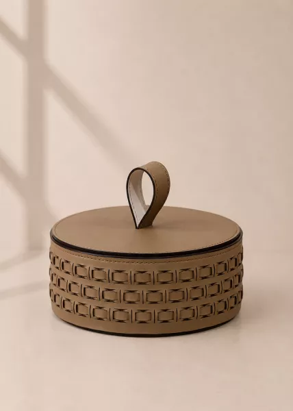 Корзина для хранения Ivand с крышкой, 20x19, экокожа, натуральная
