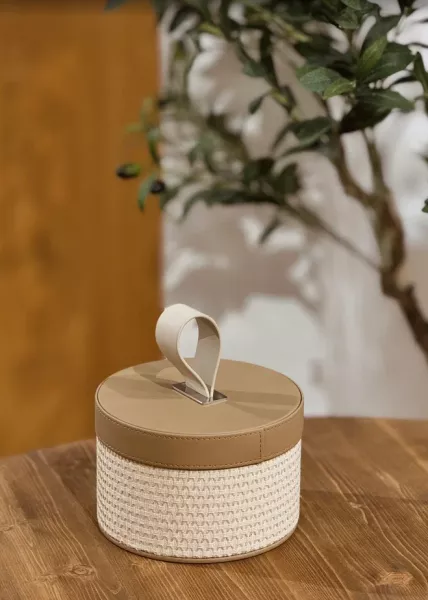 Корзина для хранения с ручкой Stone 16,5x18,5 см Молочный