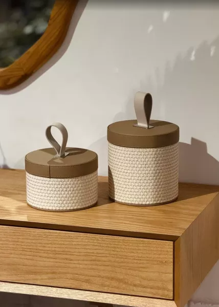 Корзина для хранения с ручкой Stone 16,5x24,5 см Молочный фото №2