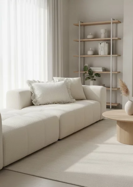 Комплект из 2-х наволочек из вареного хлопка, 50х70, с воланами, белая в полоску, Mariner фото №4