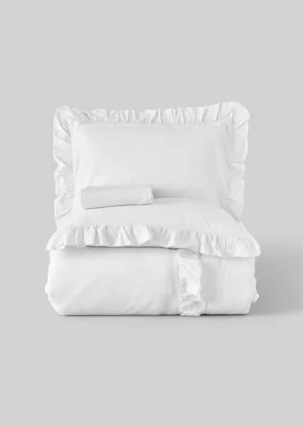 Простыня из вареного хлопка, 240х260 (евро), белый, Santorini