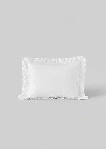 Комплект из 2-х наволочек из вареного хлопка, 50х70, с воланами, белый, Santorini
