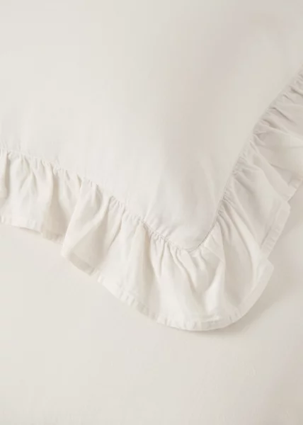 Комплект из 2-х наволочек из вареного хлопка, 50х70, с воланами, белый, Santorini фото №4