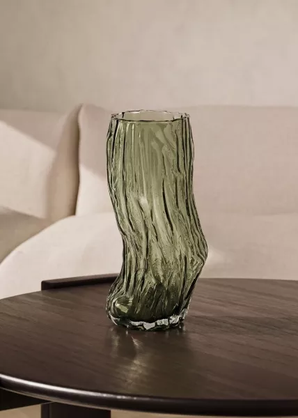 Ваза стекляная Ника, 42см, зеленая фото №1