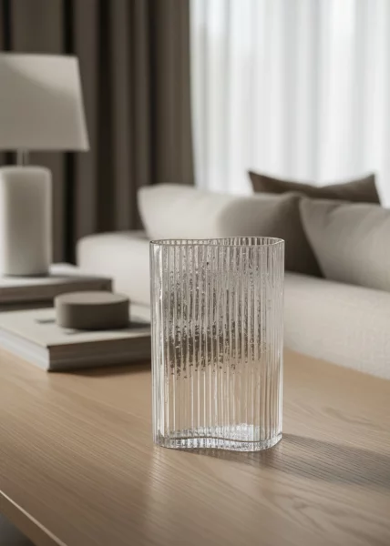 Ваза стекляная Лилит, 30см, прозрачная фото №1