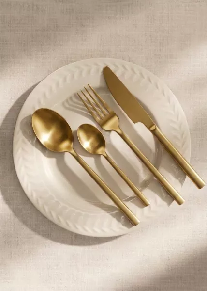 Набор из 4 столовых предметов Basic Gold, матовое золото фото №1