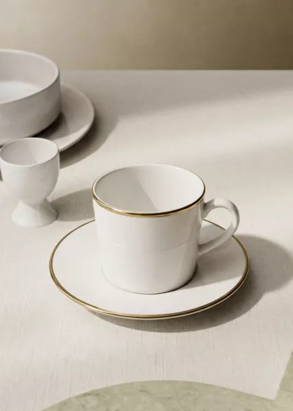 Чайная пара Gold, фарфор, белый/золотой фото №2