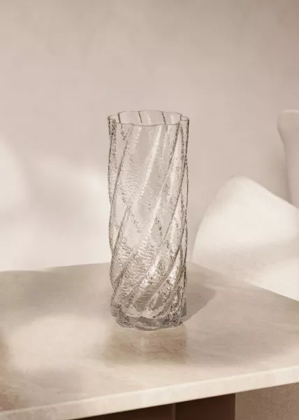 Ваза декоративная из стекла Сияние прозрачная, 29,5 см фото №1