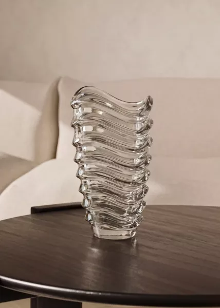 Ваза декоративная из стекла Рельеф, 30 см фото №1