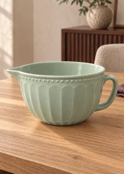 Салатник Menta Chiara с ручкой, 1,6 л, керамика, зеленый