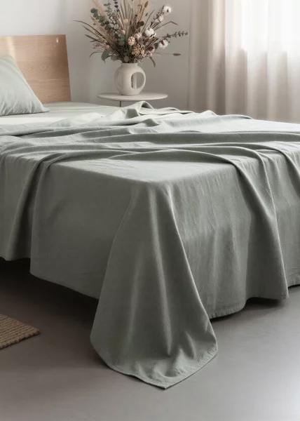 Простыня из вареного хлопка, 240х260 (евро), Sagewood