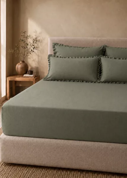 Простыня из вареного хлопка, 240х260 (евро), Sagewood